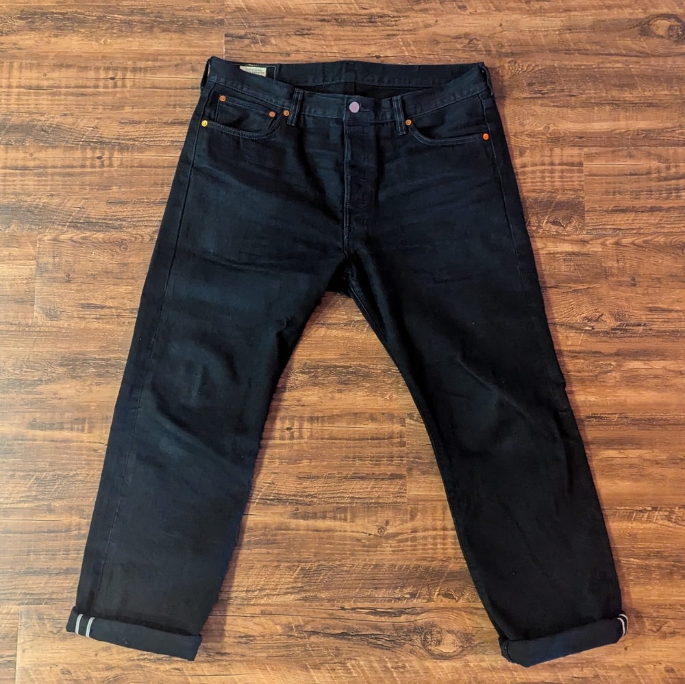 Levi's Premium Black 501 Selvedge Jeans 36x30